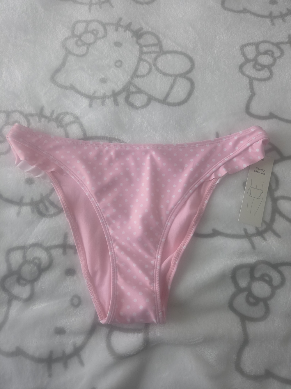 No Boundaries Pink Polka Dot Bikini Bottom